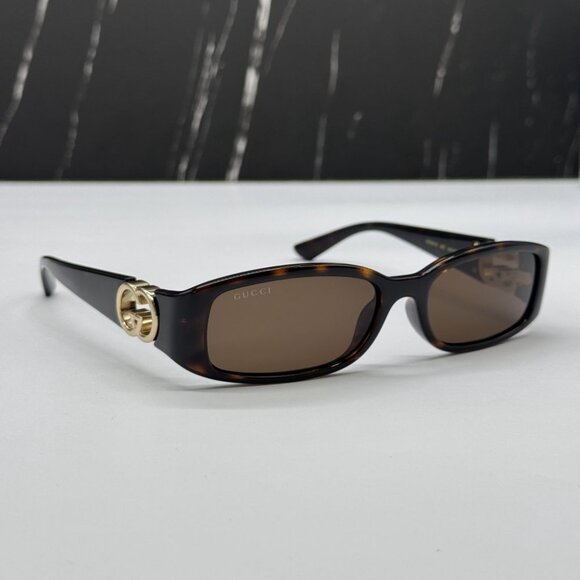 NEW GG1661S 002 GUCCI DARK HAVANA WOMEN GUCCI SUNGLASSES - Picture 6 of 14